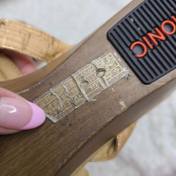 Vionic Park Radia Wedge‎ Sandal Orthoheel cork tan sz 7 - Picture 7 of 7
